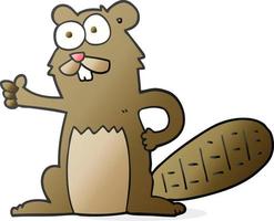 doodle character cartoon beaver vector