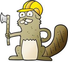 doodle character cartoon beaver vector