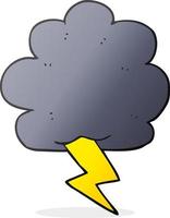 doodle character cartoon thundercloud vector