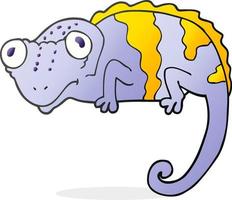 doodle character cartoon chameleon vector