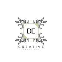 DE Initial Letter Flower Logo Template Vector premium vector art