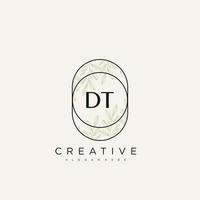 DT Initial Letter Flower Logo Template Vector premium vector art