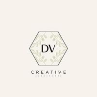 DV Initial Letter Flower Logo Template Vector premium vector art