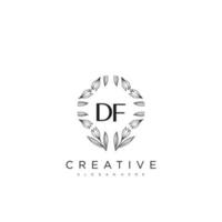 DF Initial Letter Flower Logo Template Vector premium vector art