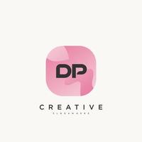 DP Initial Letter logo icon design template elements with wave colorful vector