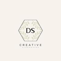 DS Initial Letter Flower Logo Template Vector premium vector art