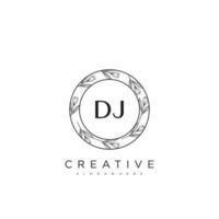 DJ Initial Letter Flower Logo Template Vector premium vector art