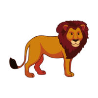 Illustration of cute lion animal. Suitable for children's book design elements. Introduction of animals to children. png format