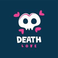 Death love logo design, simple and cute mark logo design vector