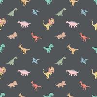 Seamless pattern with hand drawn dinosaurs in scandinavian style. vector