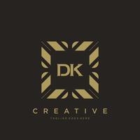 DK initial letter luxury ornament monogram logo template vector