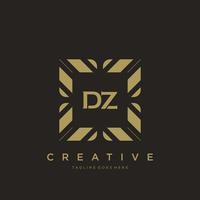 DZ initial letter luxury ornament monogram logo template vector