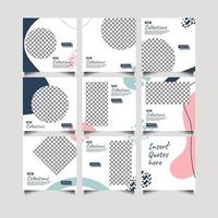 Social media puzzle frame grid post template and banner vector