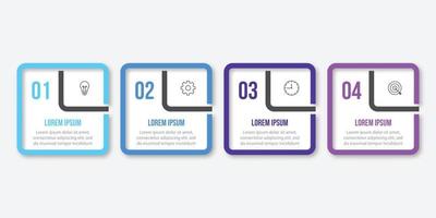 Vector infographic label design template with icons and 4 options or steps. can be used for process