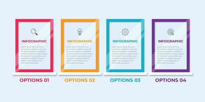 plantilla de diseño de etiquetas infográficas vectoriales con iconos y 4 opciones o pasos. puede usarse para procesos vector