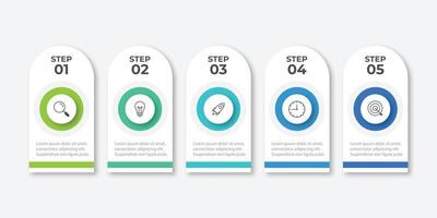 Presentation business infographic template with 5 options. Vector illustration.