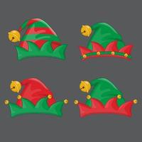 Christmas hat with Elf hats in new year holiday vector isolated sign set