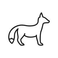 Fox icon for wildlife animal in black outline style vector