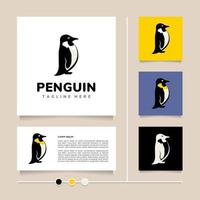 diseño creativo del logo del pingüino. icono de pájaro lindo y vector de diseño de símbolo