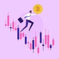 concepto de aumento y caída de la volatilidad del mercado de valores financieros. riesgo de mercado de valores o mercado de divisas criptográficas vector