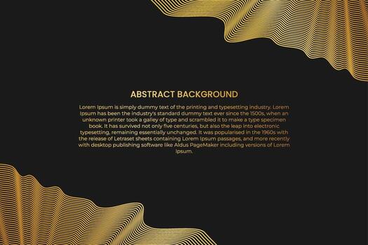 fondo abstracto con onda de línea dorada. estilo de lujo patrón tecnológico. línea ondulada curva, raya suave vector