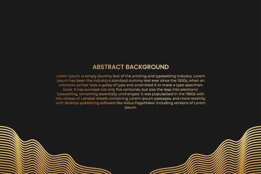 fondo abstracto con onda de línea dorada. estilo de lujo patrón tecnológico. línea ondulada curva, raya suave vector