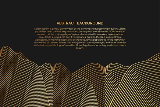 fondo abstracto con onda de línea dorada. estilo de lujo patrón tecnológico. línea ondulada curva, raya suave vector