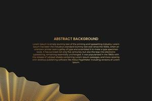 Abstract background with gold line wave. Luxury style. Tech pattern. Curved wavy line, smooth stripe vector