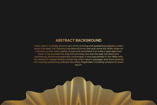 fondo abstracto con onda de línea dorada. estilo de lujo patrón tecnológico. línea ondulada curva, raya suave vector