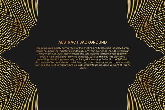 fondo abstracto con onda de línea dorada. estilo de lujo patrón tecnológico. línea ondulada curva, raya suave vector