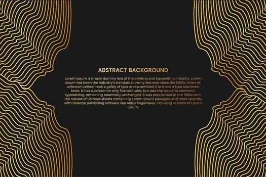 fondo abstracto con onda de línea dorada. estilo de lujo patrón tecnológico. línea ondulada curva, raya suave vector