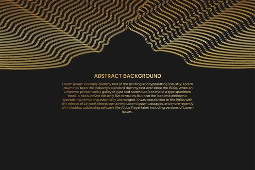 fondo abstracto con onda de línea dorada. estilo de lujo patrón tecnológico. línea ondulada curva, raya suave vector