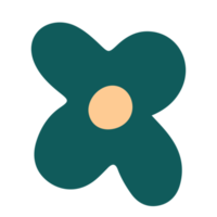 Cute and simple flower illustration in trendy color theme for design element and ornament png