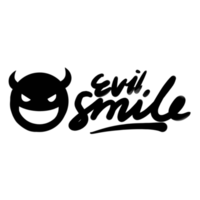 evil smile word text illustration hand drawn for sticker and design element png
