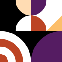 quadrado geométrico na moda com padrões abstratos em várias cores e formas. elemento de design contemporâneo criativo para decoração de design de tema pop. png