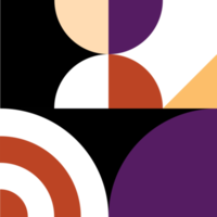 Trendy geometric square with abstract patterns in multiple colors and shapes. Creative contemporary design element for decoration of pop theme design. png