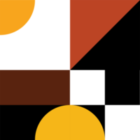 cuadrado geométrico de moda con patrones abstractos en múltiples colores y formas. elemento creativo de diseño contemporáneo para la decoración del diseño de temas pop. png