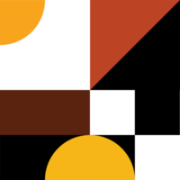 trendiges geometrisches quadrat mit abstrakten mustern in mehreren farben und formen. kreatives zeitgenössisches Designelement für die Dekoration von Pop-Design. png