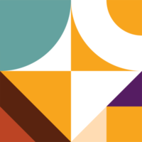 trendiges geometrisches quadrat mit abstrakten mustern in mehreren farben und formen. kreatives zeitgenössisches Designelement für die Dekoration von Pop-Design. png