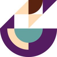 trendiges geometrisches quadrat mit abstrakten mustern in mehreren farben und formen. kreatives zeitgenössisches Designelement für die Dekoration von Pop-Design. png