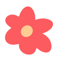 Cute and simple flower illustration in trendy color theme for design element and ornament png