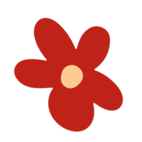 Cute and simple flower illustration in trendy color theme for design element and ornament png