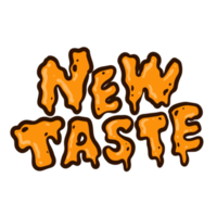 new taste word text illustration hand drawn for sticker and design element png