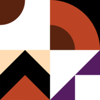 Trendy geometric square with abstract patterns in multiple colors and shapes. Creative contemporary design element for decoration of pop theme design. png