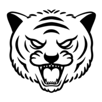 mão de ilustração de tigre desenhada para elemento de design. png