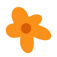 Cute and simple flower illustration in trendy color theme for design element and ornament png