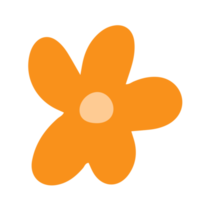 Cute and simple flower illustration in trendy color theme for design element and ornament png