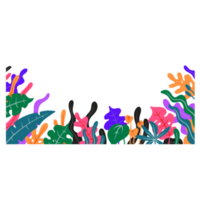 abstrait floral tropical coloré pour la conception d'espace de copie de cadre png