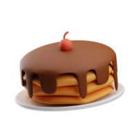 fast food pancake illustration 3d png