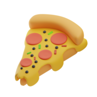 ilustración de pizza de comida rápida 3d png